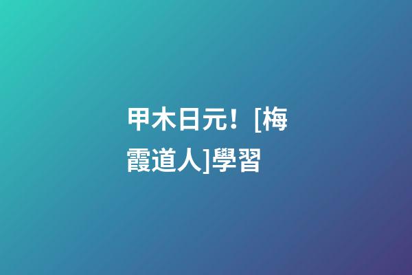 甲木日元！[梅霞道人]學習